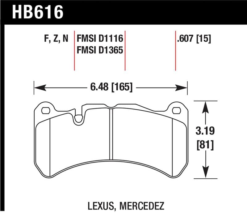 Hawk Performance — Hawk 08-09 Lexus IS-F HP+ Street Front Brake Pads
Disc Brake Pad