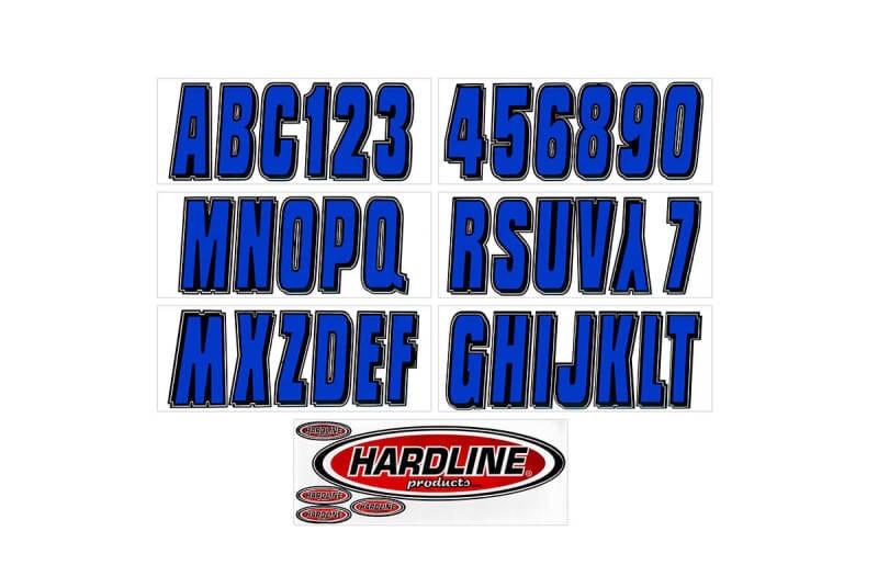 Hardline — Hardline Boat Lettering Registration Kit 3 in. - 320 Blue/Black