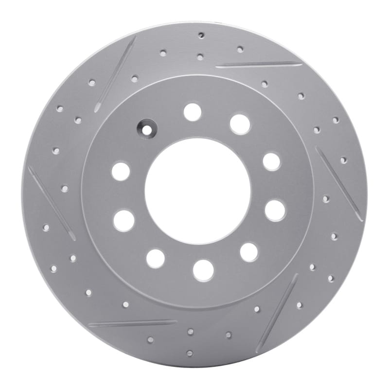 R1 Concepts — R1 03-08 Hyundai Tiburon Rear Left Drilled & Slotted Geo-Carbon Rotor