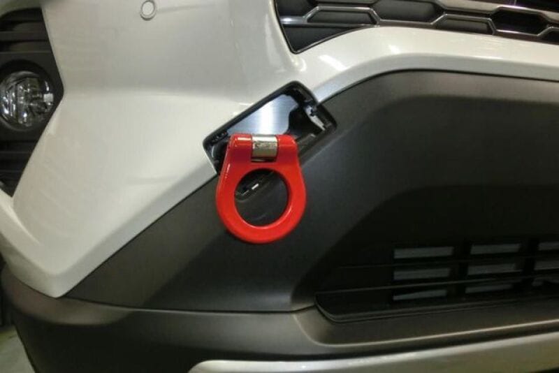 Cusco — Cusco 2019+ Toyota RAV4 (XA5 - 5th Gen) Steel Folding Type Tow Hook Front Only - Red