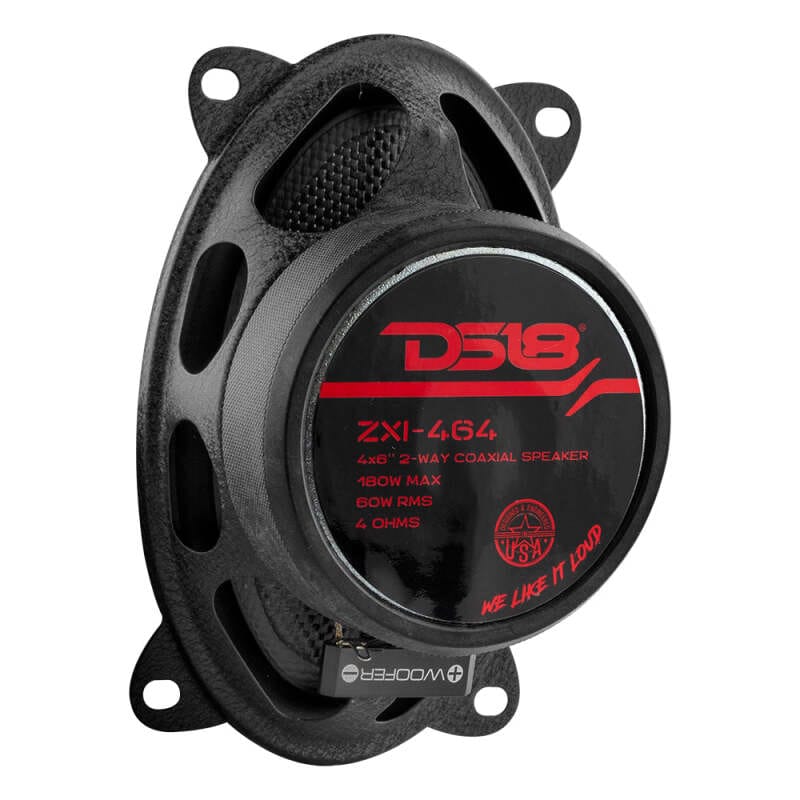 DS18 — DS18 4x6in 60 Watts RMS 4 ohm 2-Way Coaxial Speaker w/ Kevlar Cones