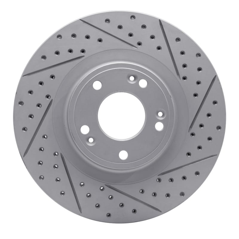 R1 Concepts — R1 09-11 Hyundai Genesis Sedan Front Right Drilled & Slotted Geo-Carbon Rotor