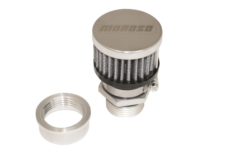 Moroso — Moroso Weld-On Valve Cover Breather Kit - Aluminum Valve Covers - Chrome Finish
