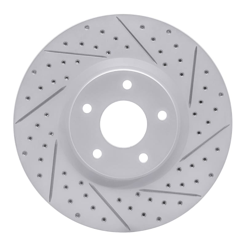R1 Concepts — R1 07-17 Nissan Sentra Front Right Drilled & Slotted Geo-Carbon Rotor