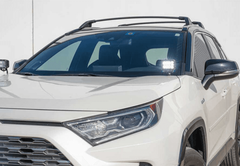 Cali Raised LED — Cali Raised 2019+ Rav4 Ditch Mount Kit - 2 3.5 Inch Round Cannon Pod/Toyota Oem SQ Style Ditch Ligh