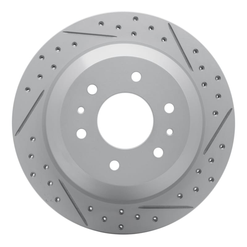 R1 Concepts — R1 02-09 Buick Rainier Rear Right Drilled & Slotted Geo-Carbon Rotor