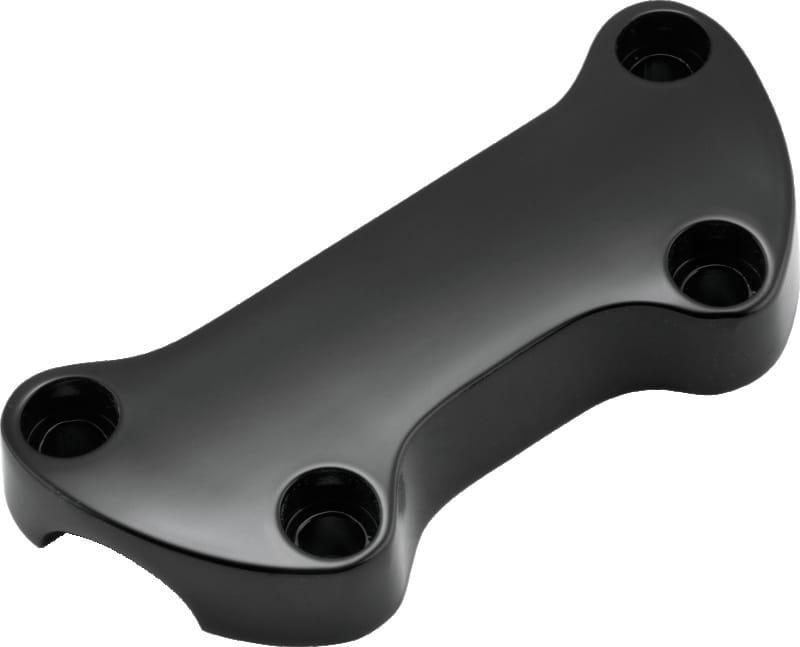 Bikers Choice — Handlebar Top Clamps Smooth Style Black Aluminum