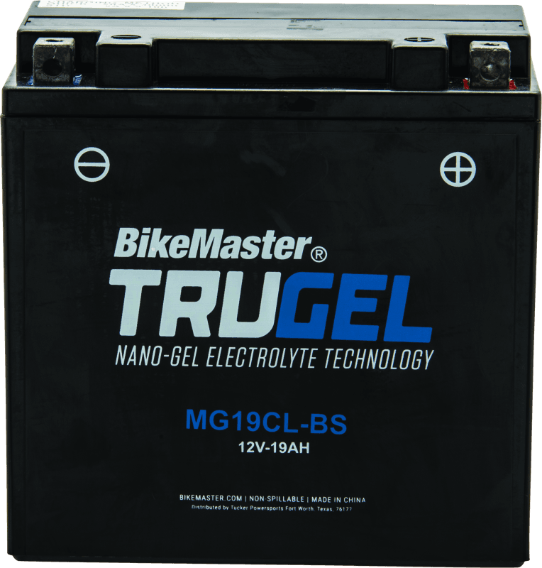 BikeMaster — MG19CL-BS Battery, 175mm L x 100mm W x 175mm H, 290 CCA