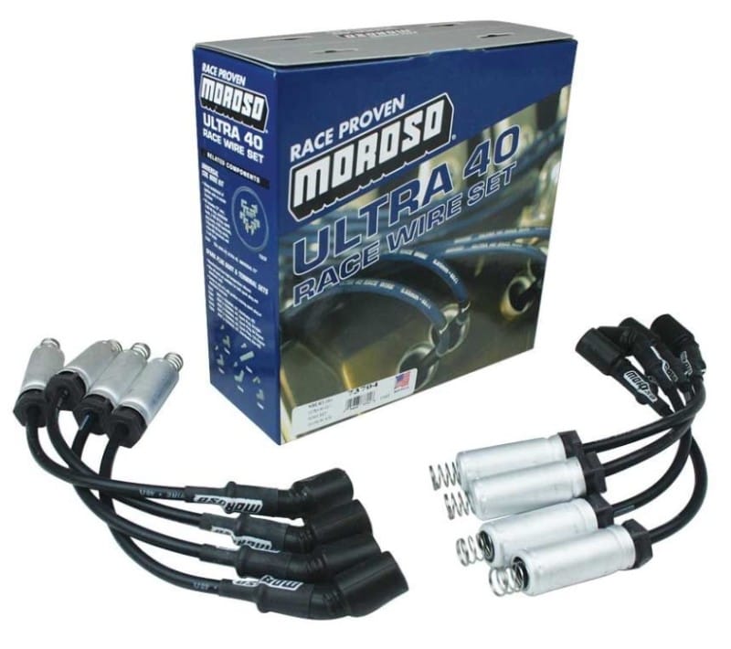 Moroso — Moroso GM LS Ignition Wire Set - Ultra 40 - Unsleeved - Coil-On - 12in Wire - Black