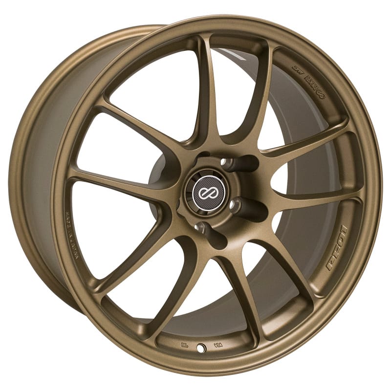 Enkei — Enkei PF01 18x9.5 5x114.3 15mm Offset 75mm Bore Titanium Gold Wheel (MOQ 40)
enk460-895-6615TG