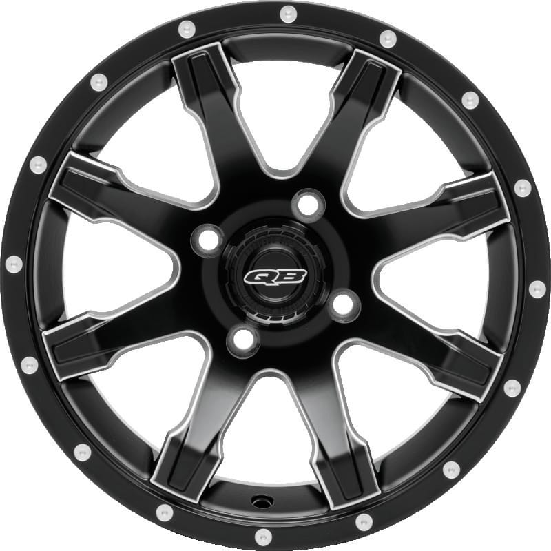 QuadBoss — Grinder Wheel, 14x7, 4/110, 5+2, Matte Black/Machined