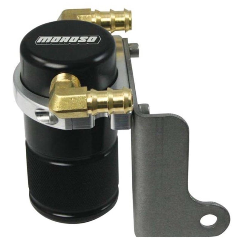 Moroso — Moroso 06-Up Dodge Charger/Challenger 6.1L Air/Oil Separator Catch Can - Billet Aluminum - Black