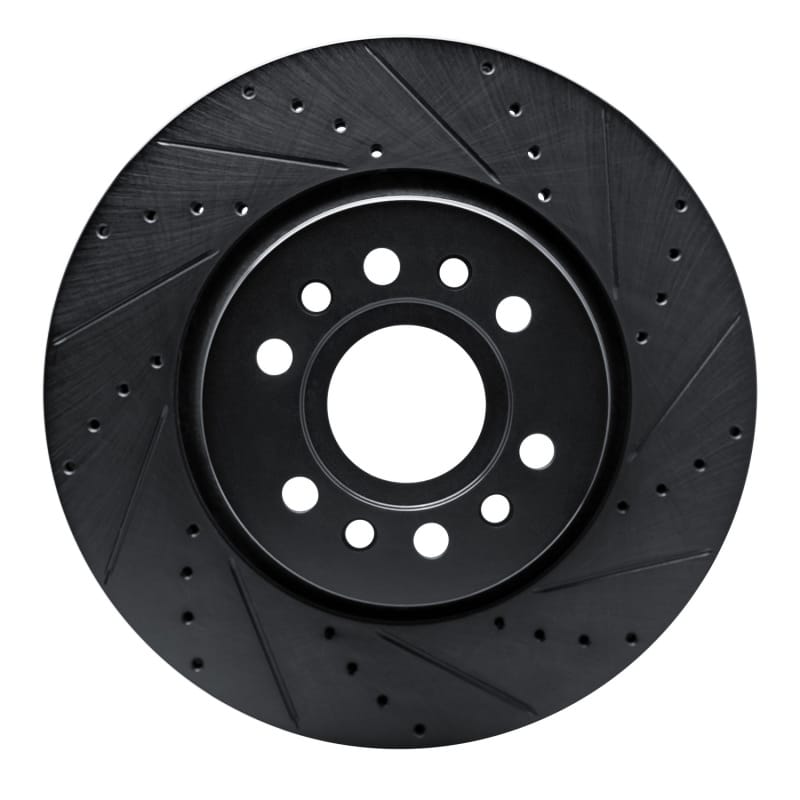 R1 Concepts — R1 21-25 Jeep Wagoneer L Front Right Drilled & Slotted Black Brake Rotor