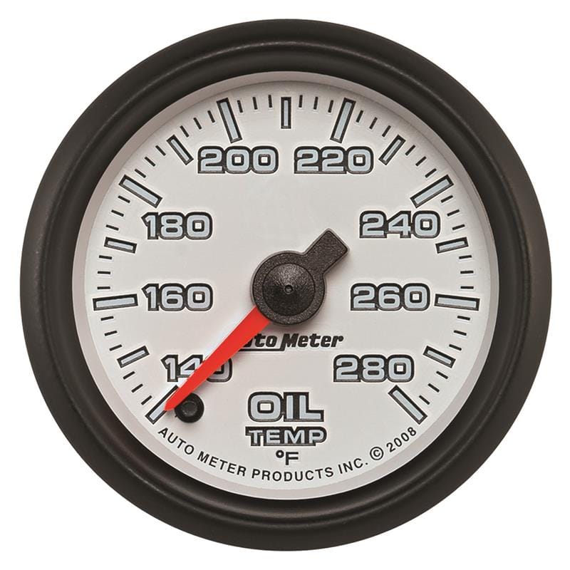 AutoMeter — GAUGE,OIL TEMP,2 1/16",140-280 Degrees F,DIGITAL STEPPER MOTOR,WHITE,PRO-CYCLE