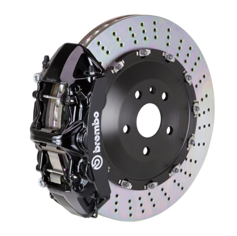 Brembo — Brembo 09-11 GTR /12+ GTR Front GT BBK 6 Piston Cast 405x34 2pc Rotor Drilled-Black