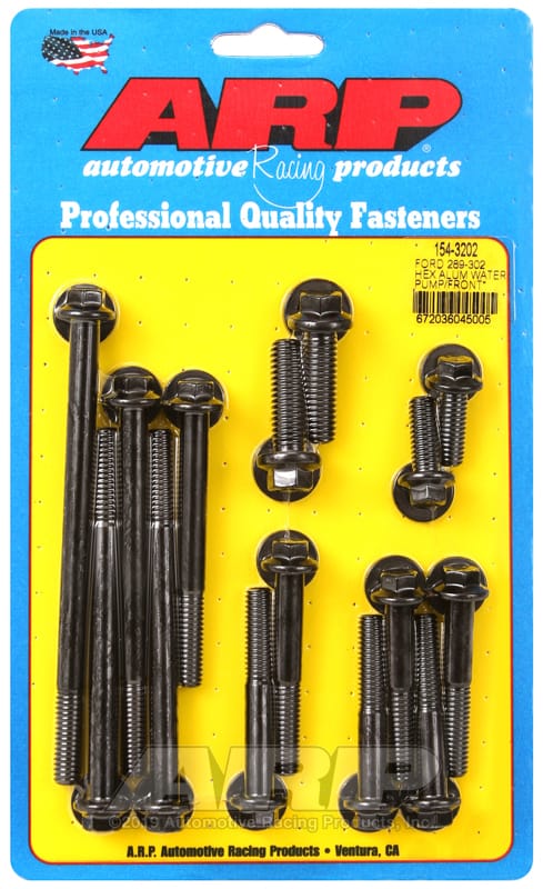 ARP — ARP Ford 289-302 Hex Aluminum Water Pump and Front Cover Bolt Kit