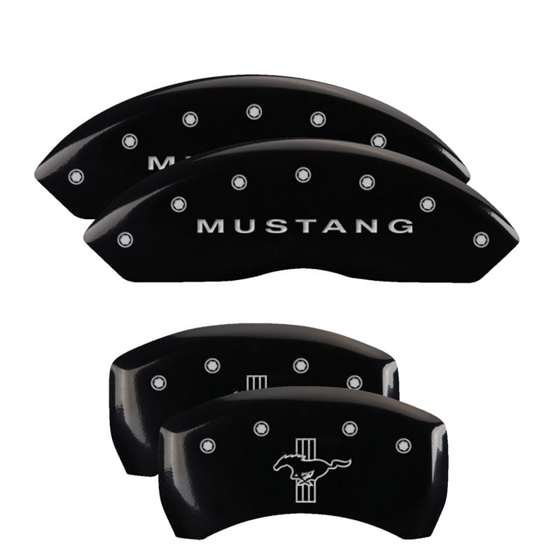 MGP — MGP 4 Caliper Covers Engraved Front Mustang Engraved Rear S197/Bar & Pony Black finish silver ch
Caliper Covers