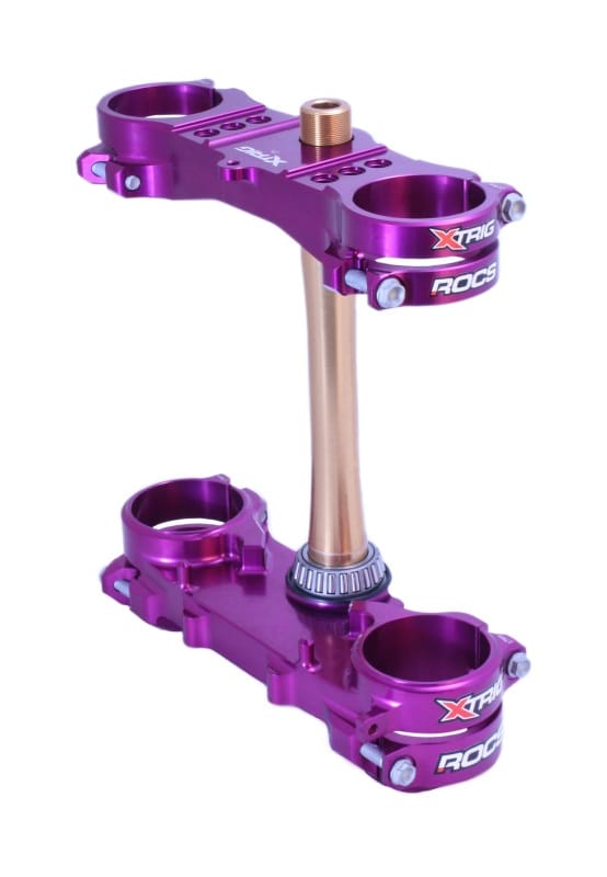 XTrig — XTrig 06+ Yamaha YZ 125 ROCS Tech Triple Clamp 25 mm. Offset M12 - Purple