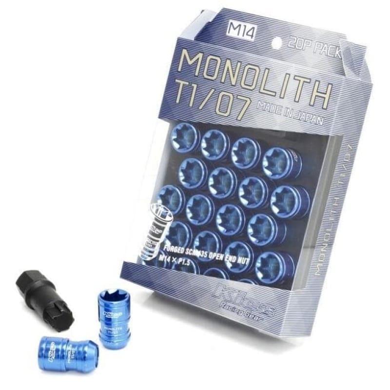 Project Kics — Project Kics 14x1.50 Monolith T1/07 Lug Nut Set - Blue (20 Pcs) (Special Order 2-3 Month Lead Time)