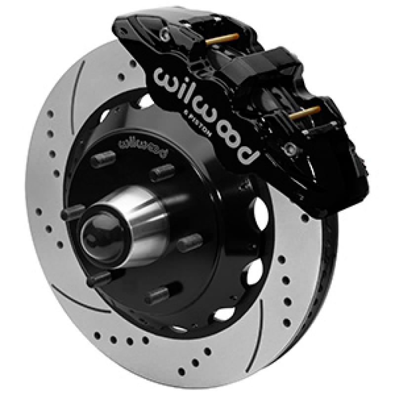Wilwood — Wilwood 63-87 C10 CPP Spindle AERO6 Front BBK 14in Drilled/Slotted 6x5.5 BC - Black