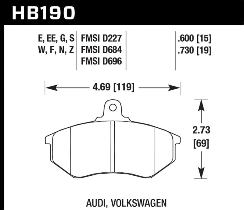 Hawk Performance — Hawk 1985 Audi 4000 1.8L S 256mm Rotors Front ER-1 Brake Pads
Disc Brake Pad