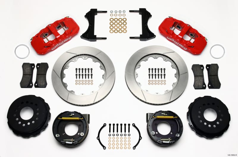 Wilwood — Wilwood AERO4 Rear P-Brake Kit 14.00in Red Ford 8.8 w/2.5in Offset-5 Lug
BRAKE KIT