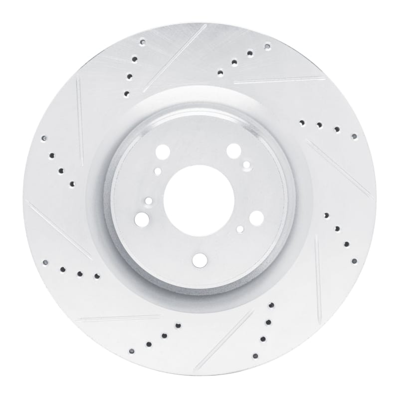 R1 Concepts — R1 2021-2025 Acura TLX Front Left Drilled & Slotted Silver Brake Rotor