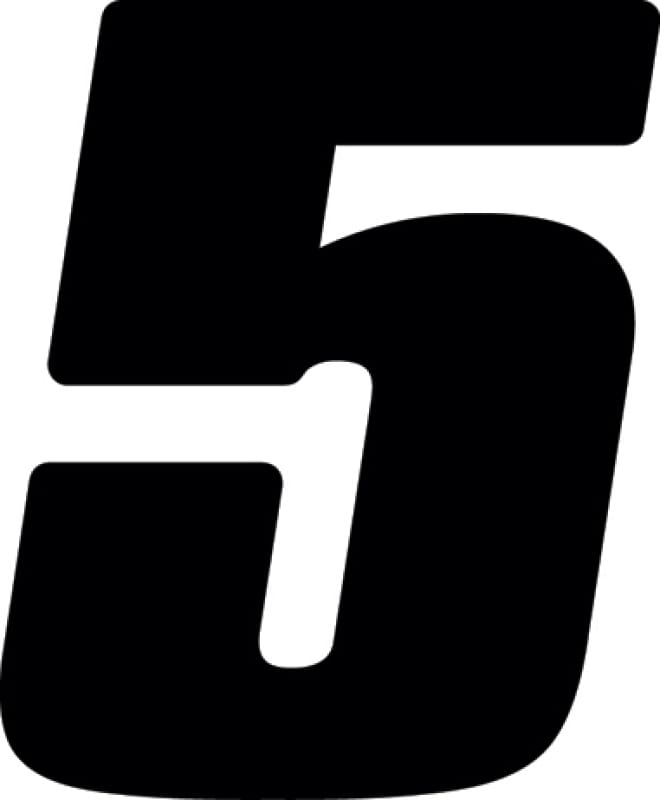Hardline — Hardline Dirt Digits 3pk 5.5 in. - High Gloss Number 5 - Black