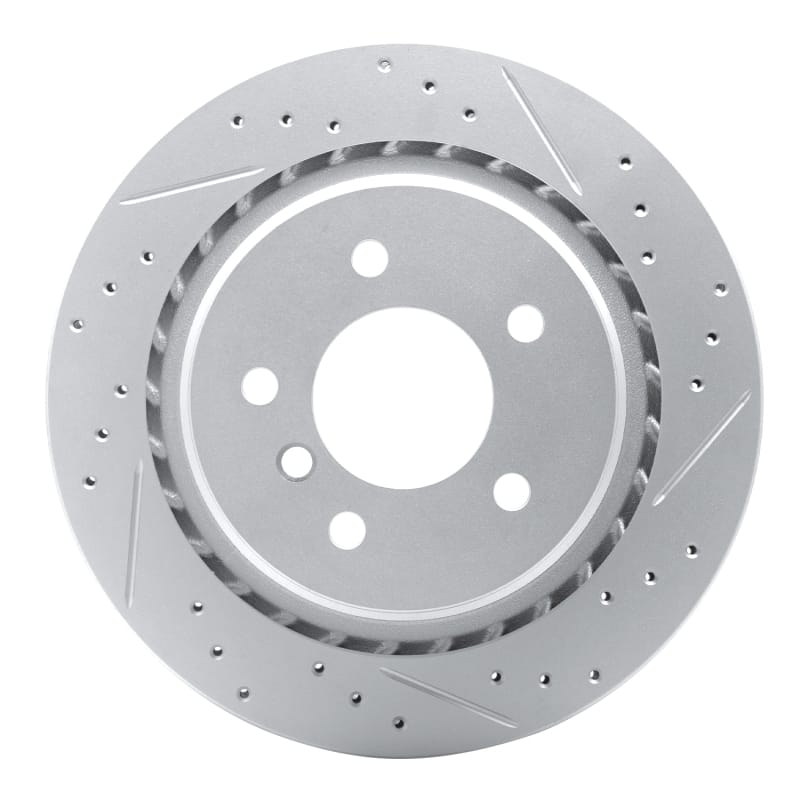R1 Concepts — R1 95-02 BMW Z3 Left Rear Drilled & Slotted Geo-Carbon Rotor