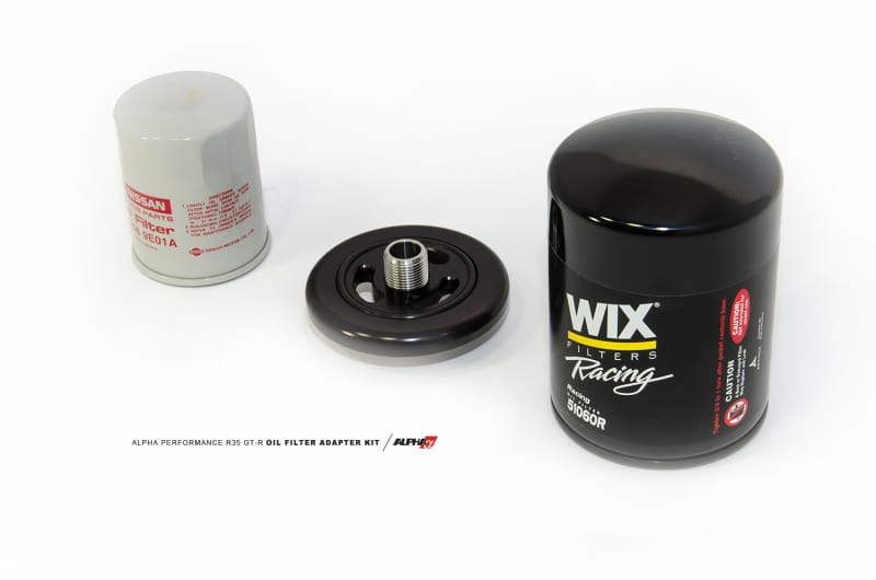 AMS — AMS Performance 2009+ Nissan GT-R R35 Alpha CNC Billet Oil Filter Adapter w/Street Filter
Oil Filter Adapter