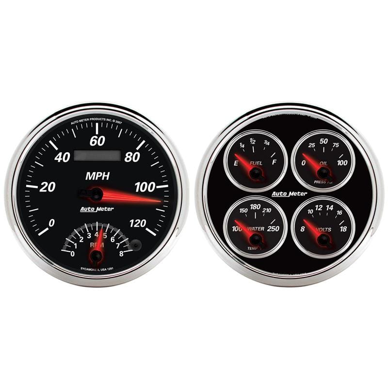 AutoMeter — Autometer 5inch Kit Box - Tach Speedo Combo / Oil Pressure / Water Temp / Volt / Fuel Level
GA 5" Q&RPM/SPD DBII