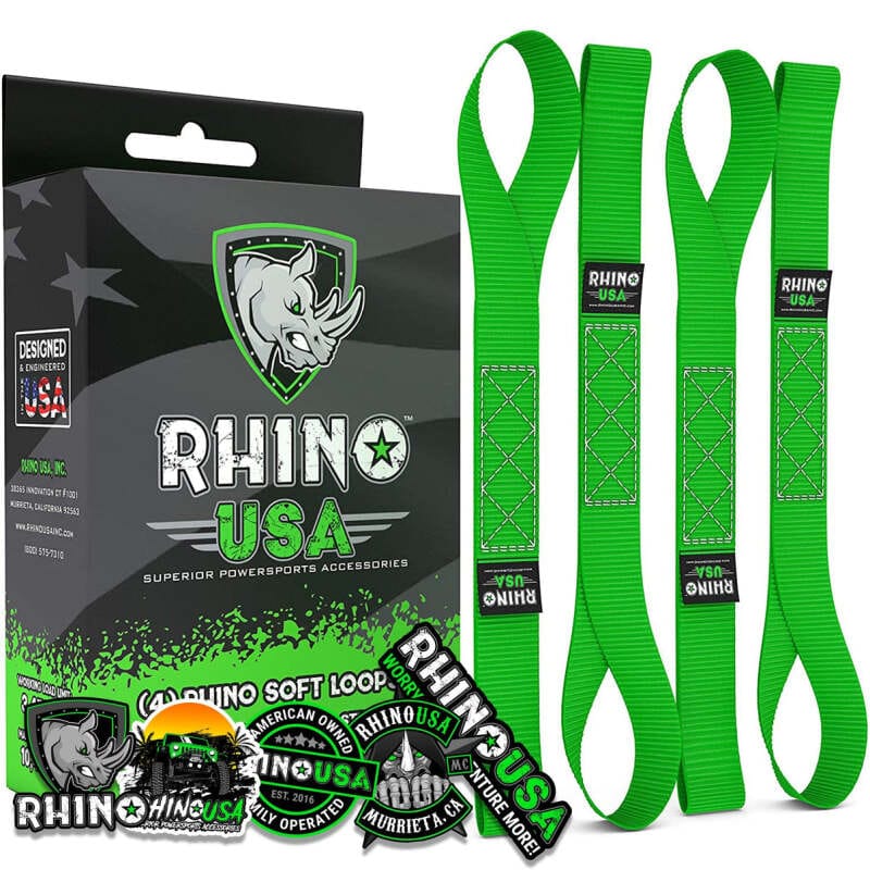 Rhino USA — Rhino USA Soft Loops Motorcycle Tie-Down Set 4-Pack Green
Tie Strap