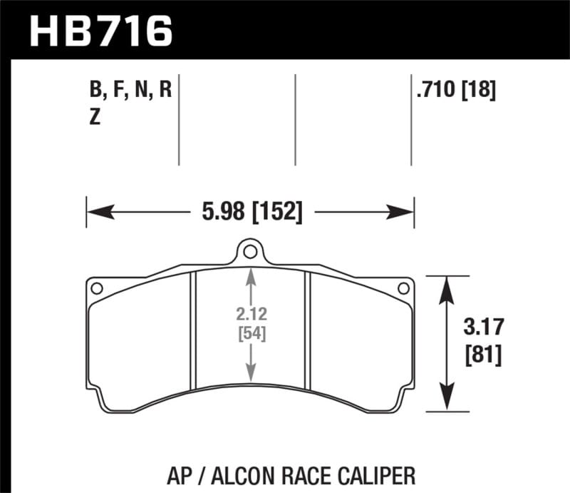 Hawk Performance — Hawk AP Racing/Alcon Universal DTC-70 Race Brake Pads
Disc Brake Pad