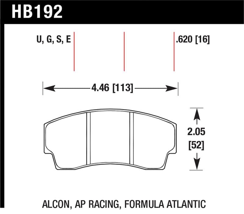 Hawk Performance — Hawk AP Racing CP4567 / CP5040-10/11/12/13S4 / CP5100 / CP5108 / CP6760 DTC-60 Race Brake Pads
Disc Brake Pad
