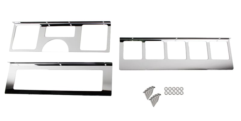 Kentrol — Kentrol 87-95 Jeep Wrangler YJ Dash Overlay Set (3 pieces) - Polished Silver