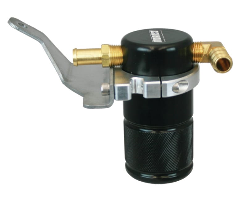Moroso — Moroso 07-11 Jeep 3.8L JK Air/Oil Separator Catch Can - Small Body - Billet Aluminum - Black Finish
