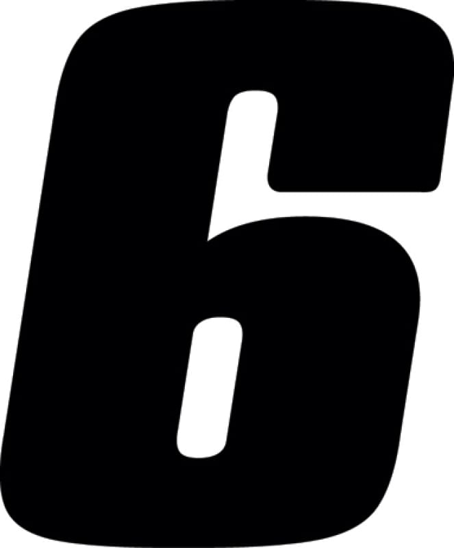Hardline — Hardline Dirt Digits 3pk 5.5 in. - High Gloss Number 6 - Black