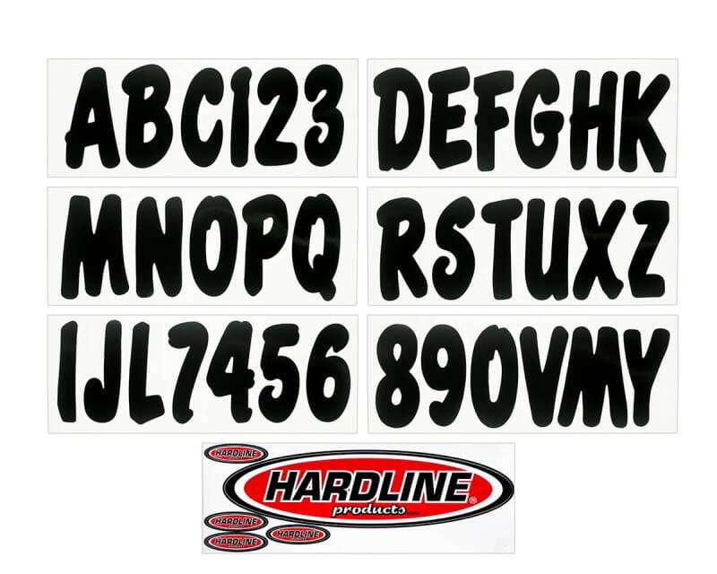 Hardline — Hardline Boat Lettering Registration Kit 3 in. - 200 Black Solid