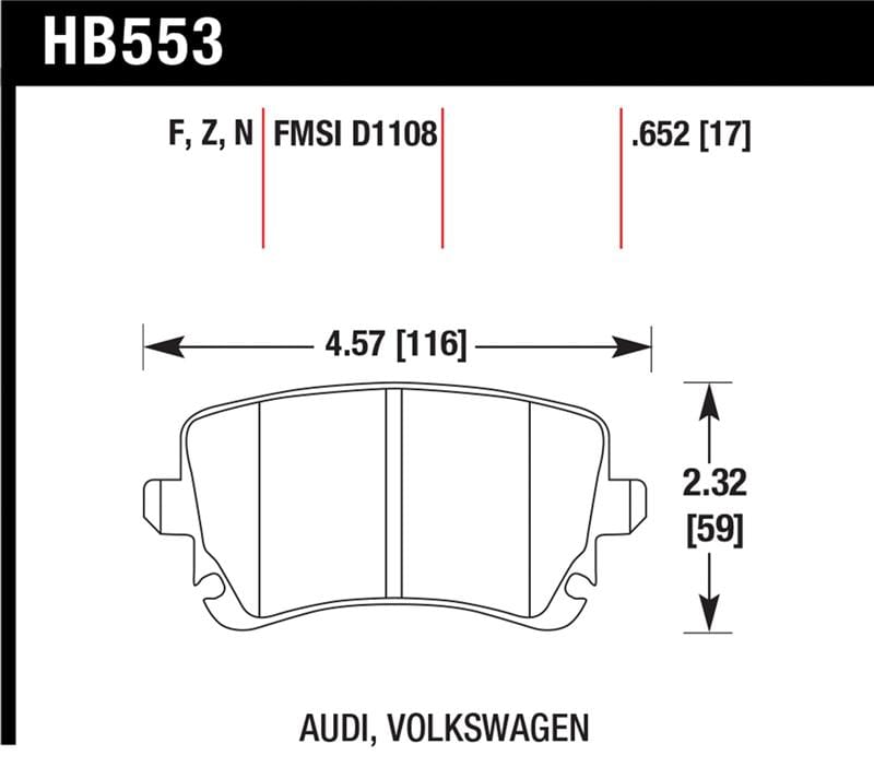 Hawk Performance — Hawk 06-07 Audi A6 Quattro / 03-04 RS6 / 04-08 S4 HPS Street Rear Brake Pads
Disc Brake Pad