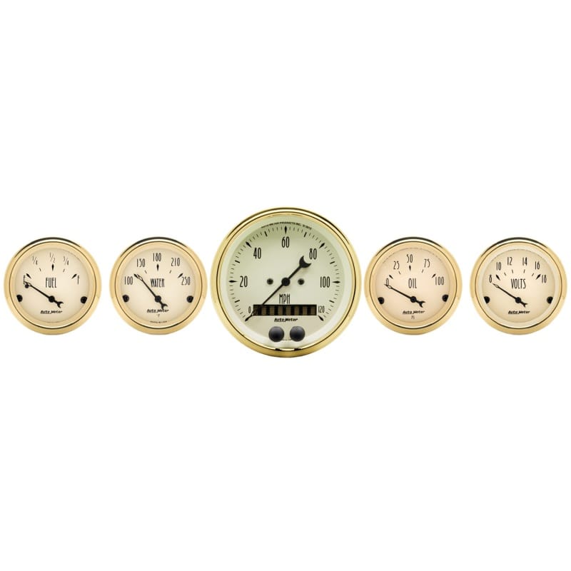 AutoMeter — Autometer Golden Oldies 5 PIECE (3-3/8in & 2-1/16in.) GPS Speedometer Gauge Kit
GOLDEN OLDIES 5 PC.