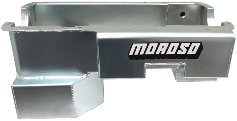 Moroso — Moroso Ford 289-302 (w/Rear Sump & Billet End Seals) Power Pouch Wet Sump 7qt 9in Steel Oil Pan