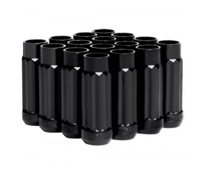 BLOX Racing — BLOX Racing 12-Sided P17 Tuner Lug Nuts 12x1.25 - Black Steel - Set of 16