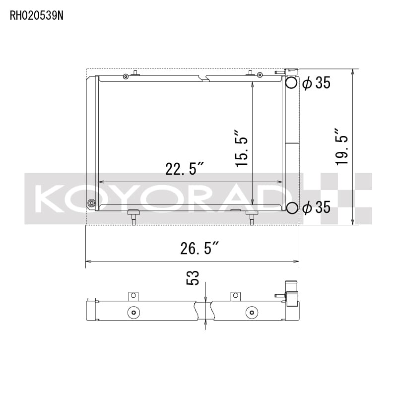 Koyo — Koyo Nissan 240SX V8 Swap/KA24 Turbo Radiator
Racing Radiator