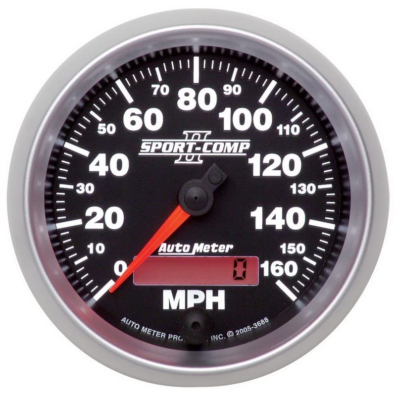 AutoMeter — Autometer Sport-Comp II 3-3/8in 0-160MPH In-Dash Electronic Programmable Speedometer
3-3/8" SPEEDO, 160 M