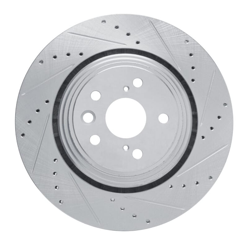 R1 Concepts — R1 20-25 Lexus RX350 Front Right Drilled & Slotted Silver Brake Rotor