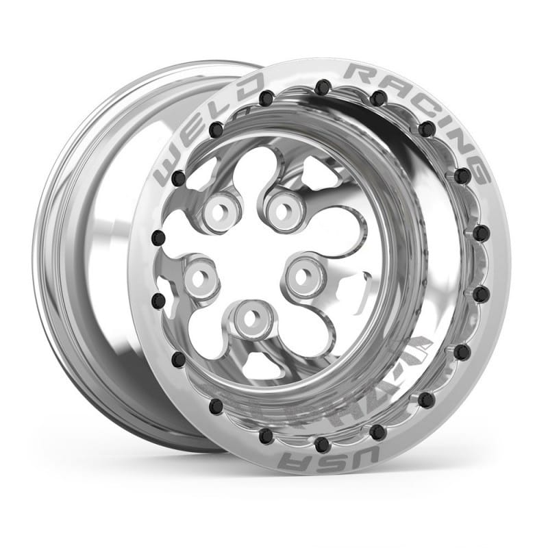 Weld — Weld Alpha-1 15x12 / 5x4.5 BP / 4in. BS Polished Wheel - Black Double Beadlock MT