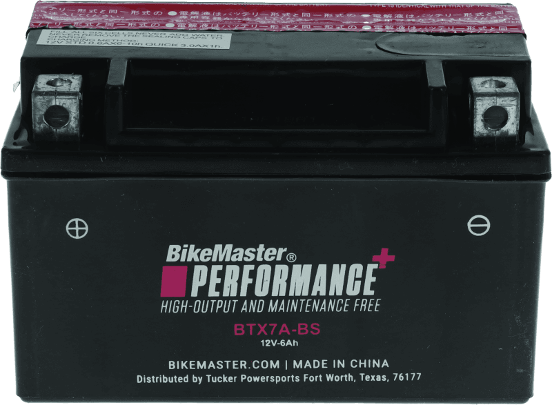 BikeMaster — BTX7A-BS Battery, 85 CCA