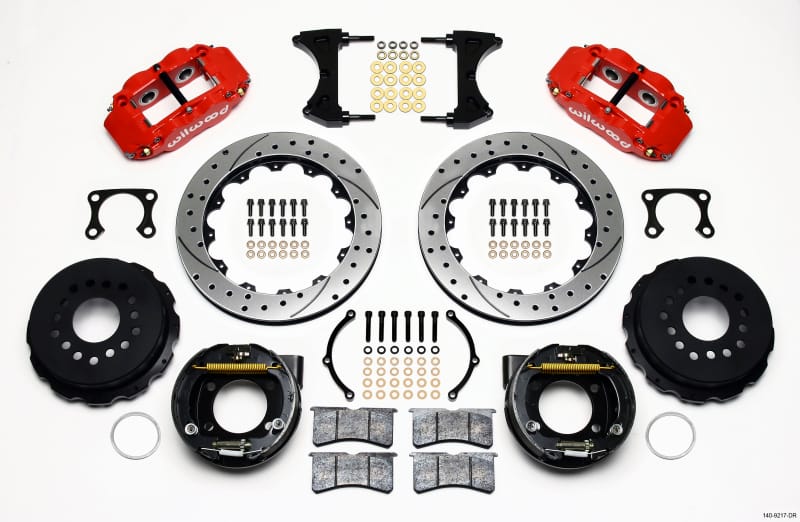 Wilwood — Wilwood Narrow Superlite 4R Rear P-Brk Kit 12.88in Drilled Red Big Ford Old Style 2.36in Offset
BRAKE KIT