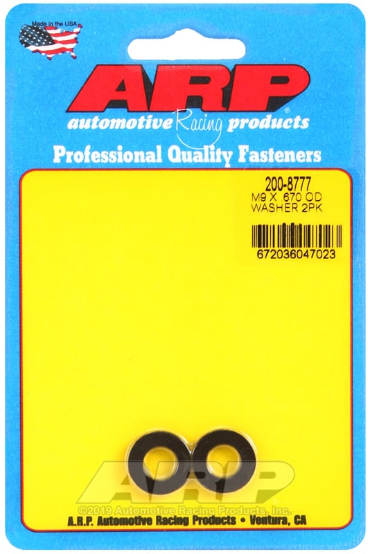 ARP — ARP M9 ID .670 OD Chamfer Black Washer - 2 Pack