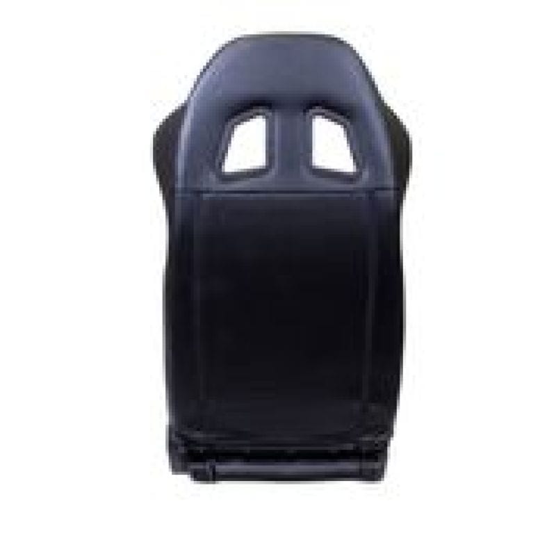 NRG — NRG Reclinable Sport Seats (Pair) PVC Leather w/NRG Logo - Black w/White Stitching